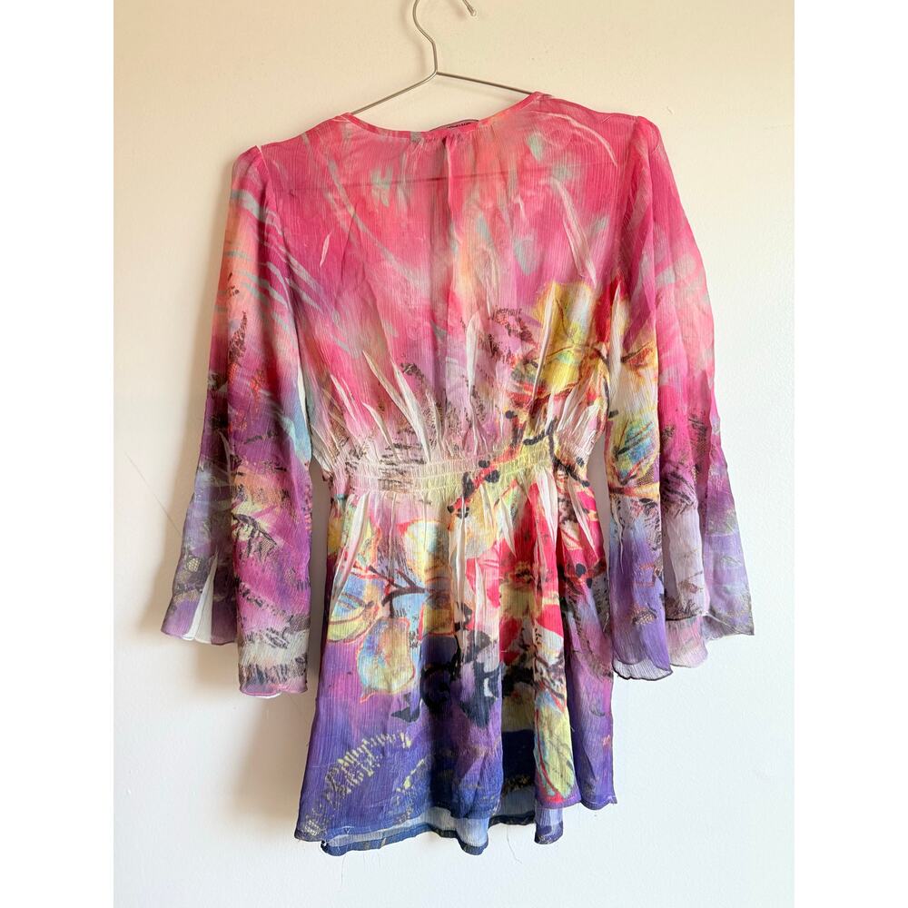 Y2k Flowy Top Vintage Mushka Sienna Rose Medium - Picture 6 of 6